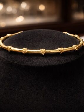 Kendra Scott Gold Bamboo-Style Bangle Bracelet